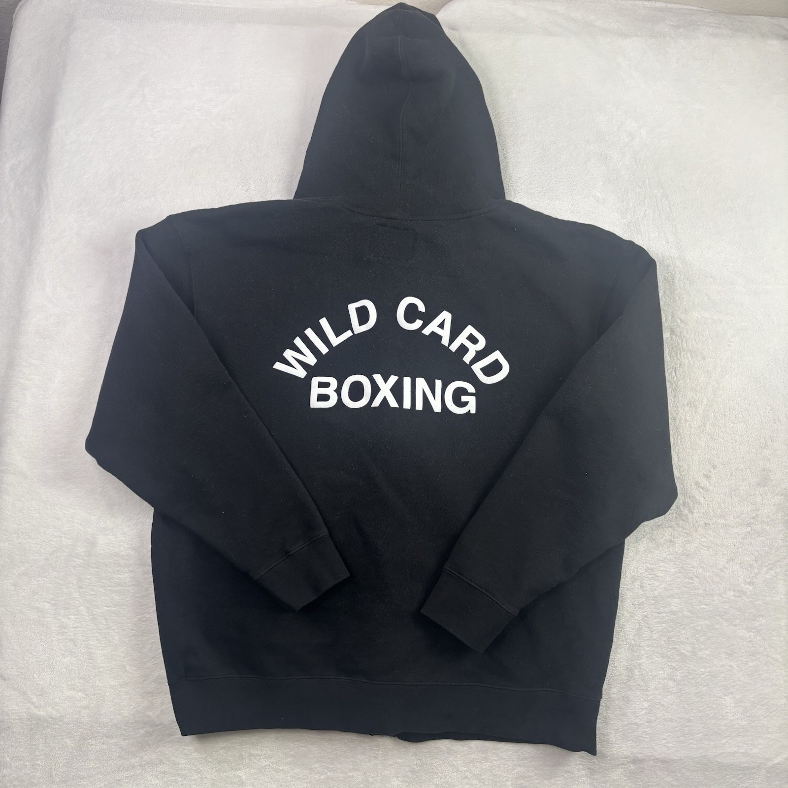 Wild Card Boxing Black Full Zip Long Sleeve Fleece Hoodie Men's Xl